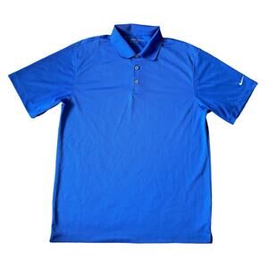 Nike Golf Dri-Fit Polo Shirt Golf 358324-491 Short Sleeve Royal Blue Mens Medium